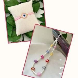BUY 1 GET 1 - Pink Bracelet + Stars Phone Chain
